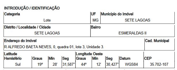 Terreno de 505m² em Sete Lagoas